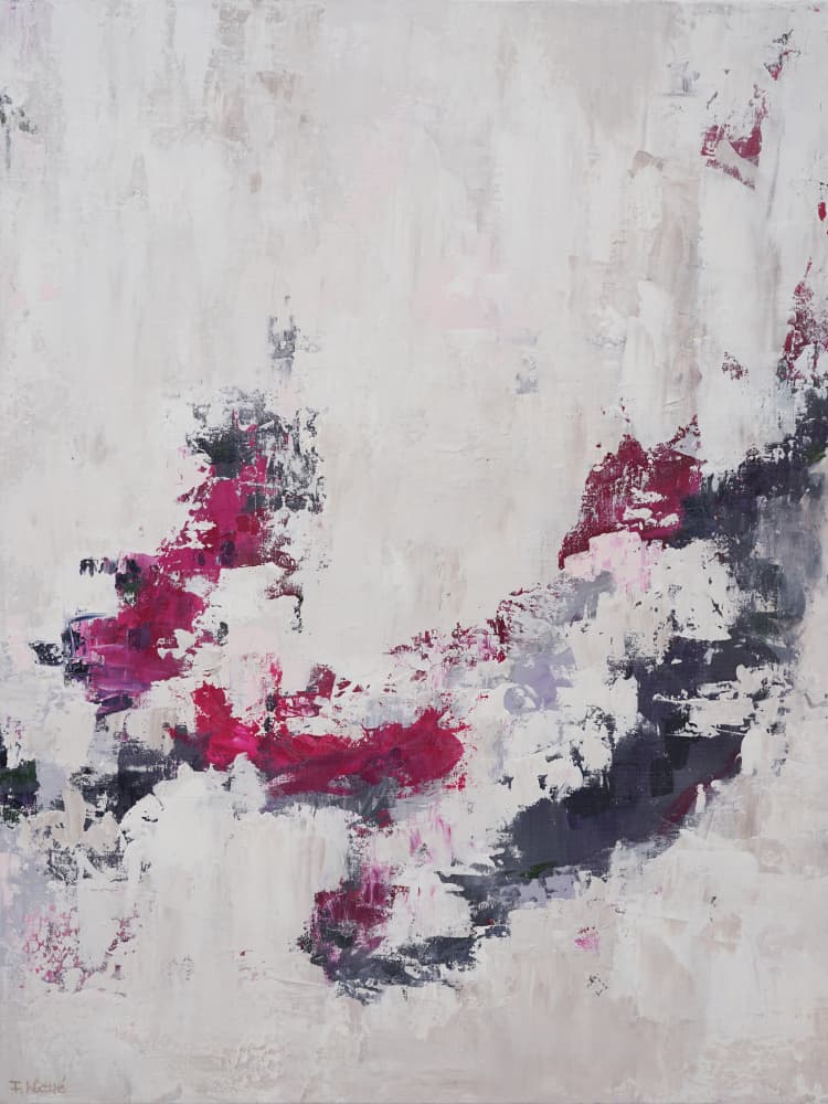 Contemporary Magenta Strokes by Françoise Wattré — canvas wall art