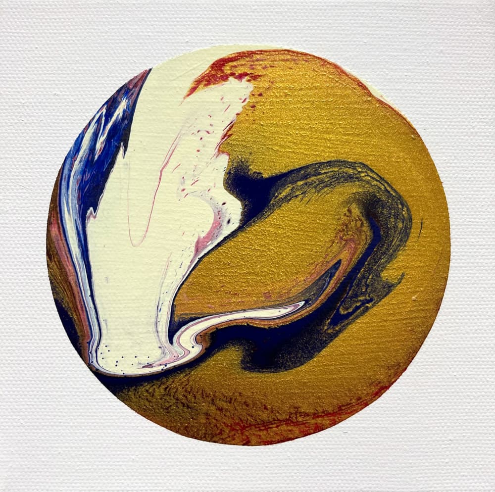 Dynamic Gold Swirl by Eleni Pratsi — canvas wall art