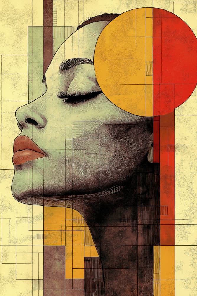 Serene Geometric Woman by Mauro — canvas wall art