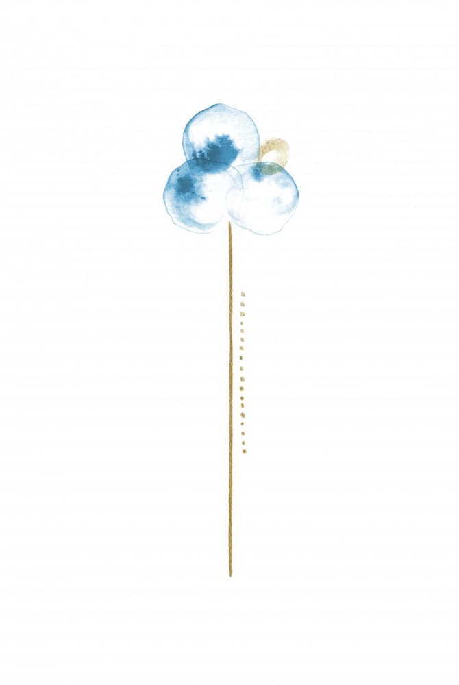 Blue Watercolor Bloom by Fabiana Silveira — canvas wall art