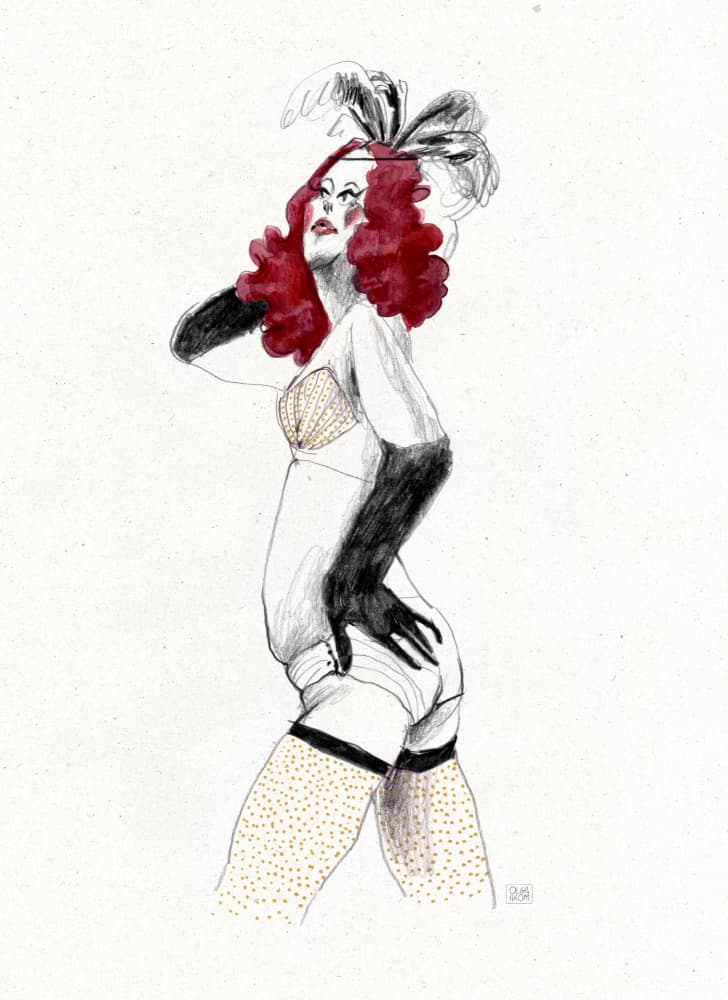 Burlesque by Olga Skomorokhova — canvas wall art