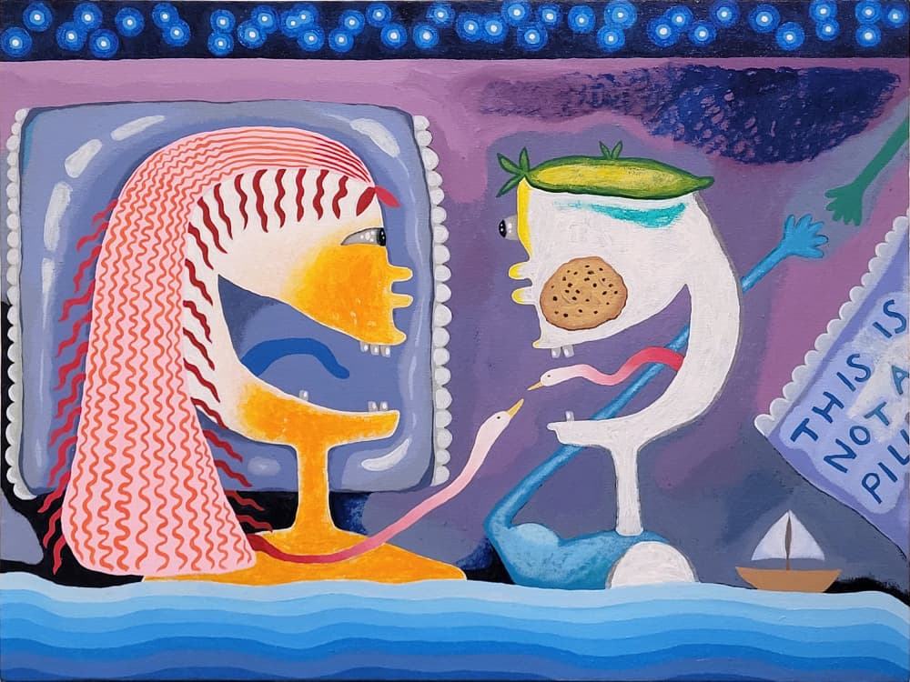 Surreal Heads Dialogue by Fedele Frost — canvas wall art
