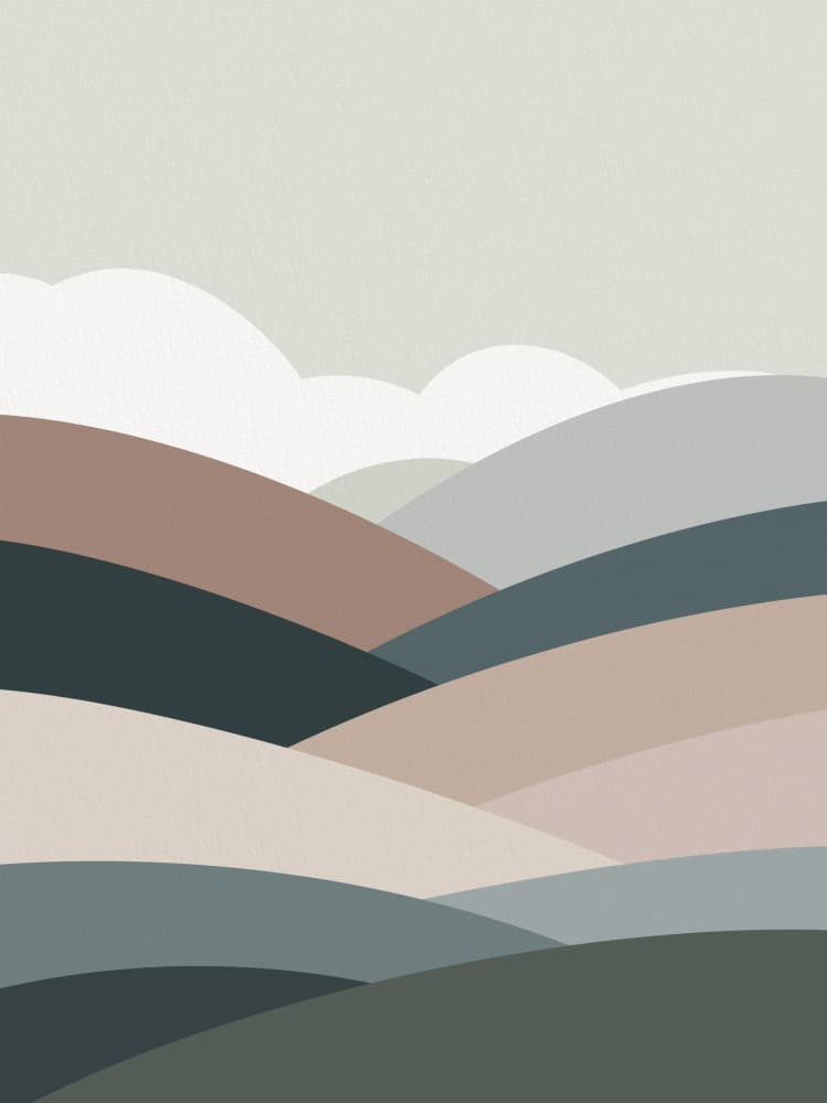Serene Muted Hills by Little Dean — canvas wall art