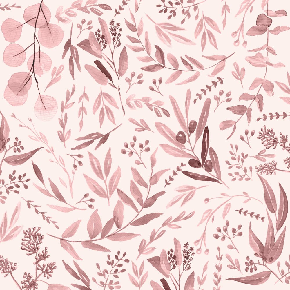 Eucalyptus Leaves Pattern Light Pink by Anis Illustration — canvas wall art