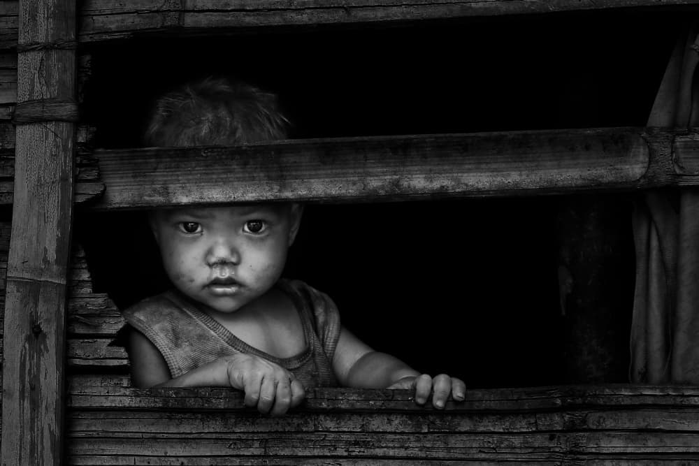 Child's Window Gaze by Fadhel Almutaghawi — canvas wall art