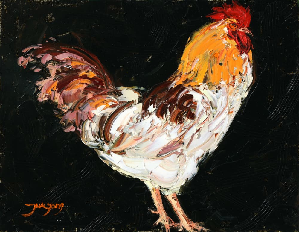 Bold Rooster Portrait by Jukyong Park — canvas wall art