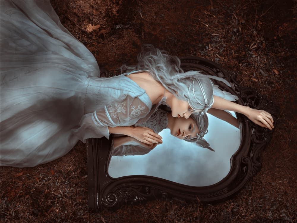 Ethereal Woman Reflection by Cai ning — canvas wall art