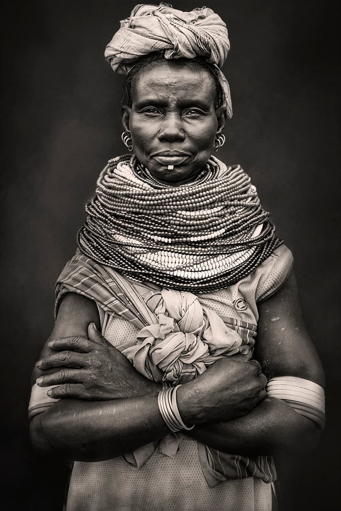 African Beaded Portrait by Svetlin Yosifov — canvas wall art