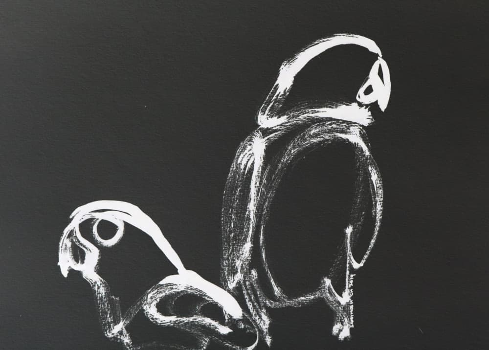 Elegant Bird Sketch by Santhosh ch — canvas wall art