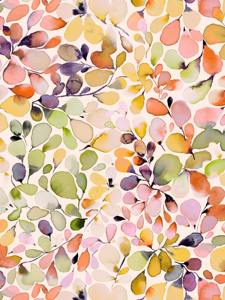 Colorful Watercolor Leaves