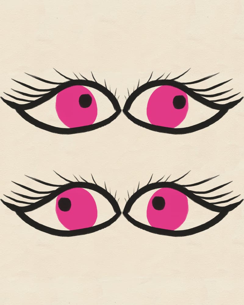 Pink Pop Art Eyes by Deepthi s — canvas wall art