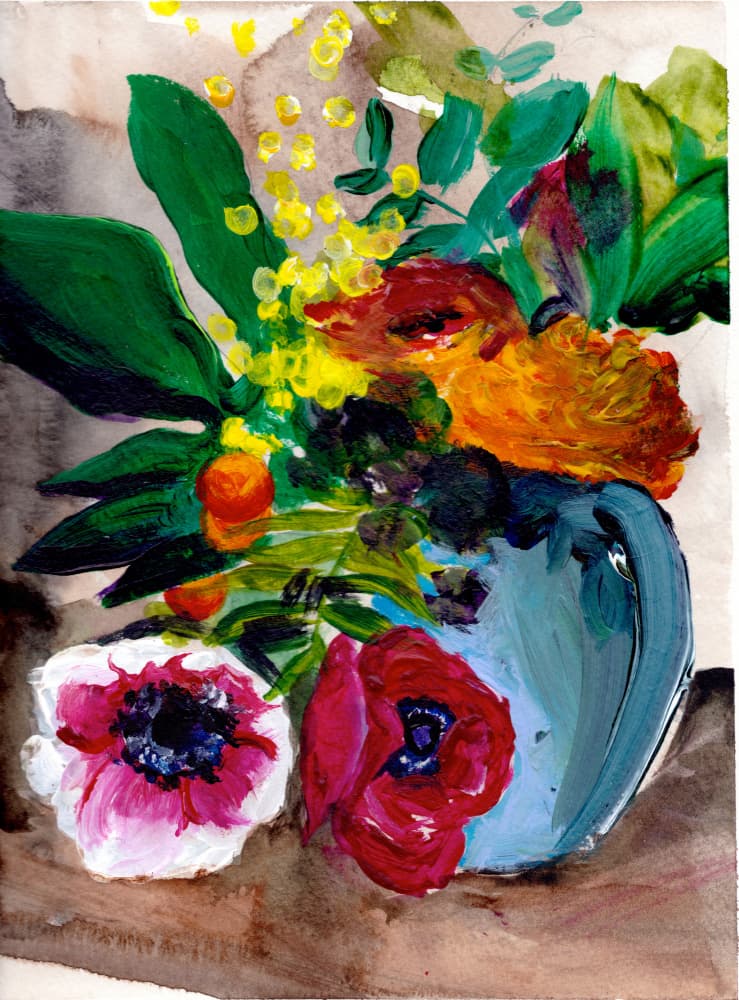 Vibrant Floral Bouquet by Christine Lindstrom — canvas wall art