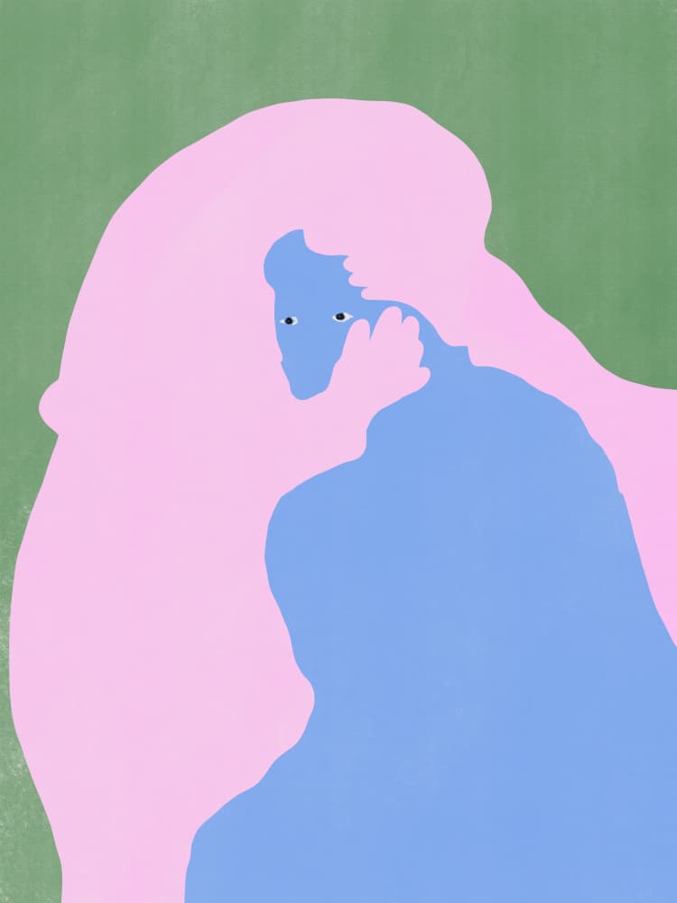 Gentle Abstract Embrace by Little Dean — canvas wall art