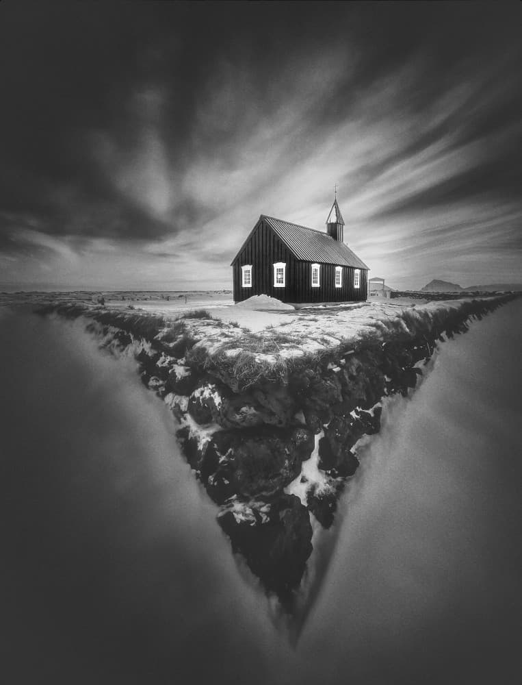 Floating Black Church by Nichole Chen — canvas wall art