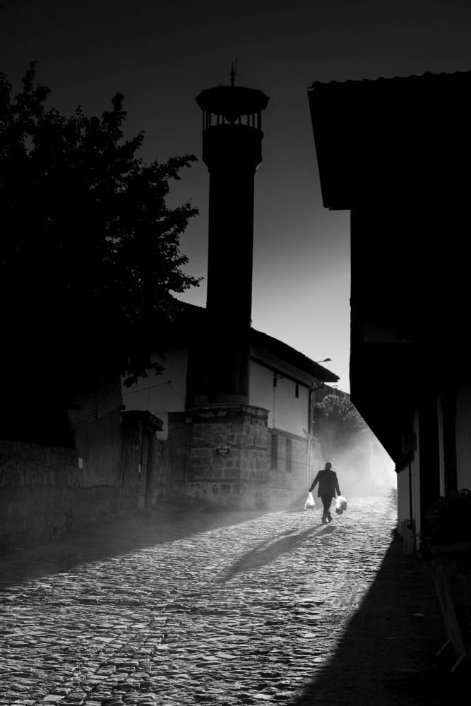 Misty Cobblestone Walk by Ramiz Sahin — canvas wall art