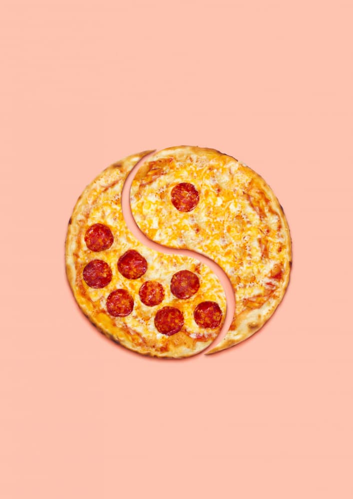 Yin Yang Pizza by Artem Pozdniakov — canvas wall art