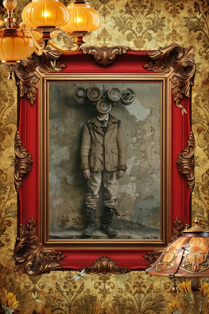 Mysterious Steampunk Portrait by Sue Skellern — canvas wall art