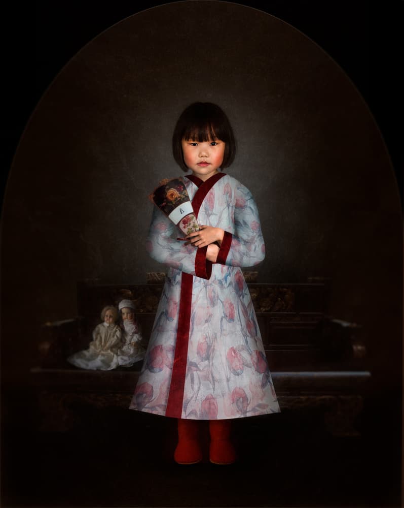 Girl in Floral Robe by Svetlana Melik-Nubarova — canvas wall art