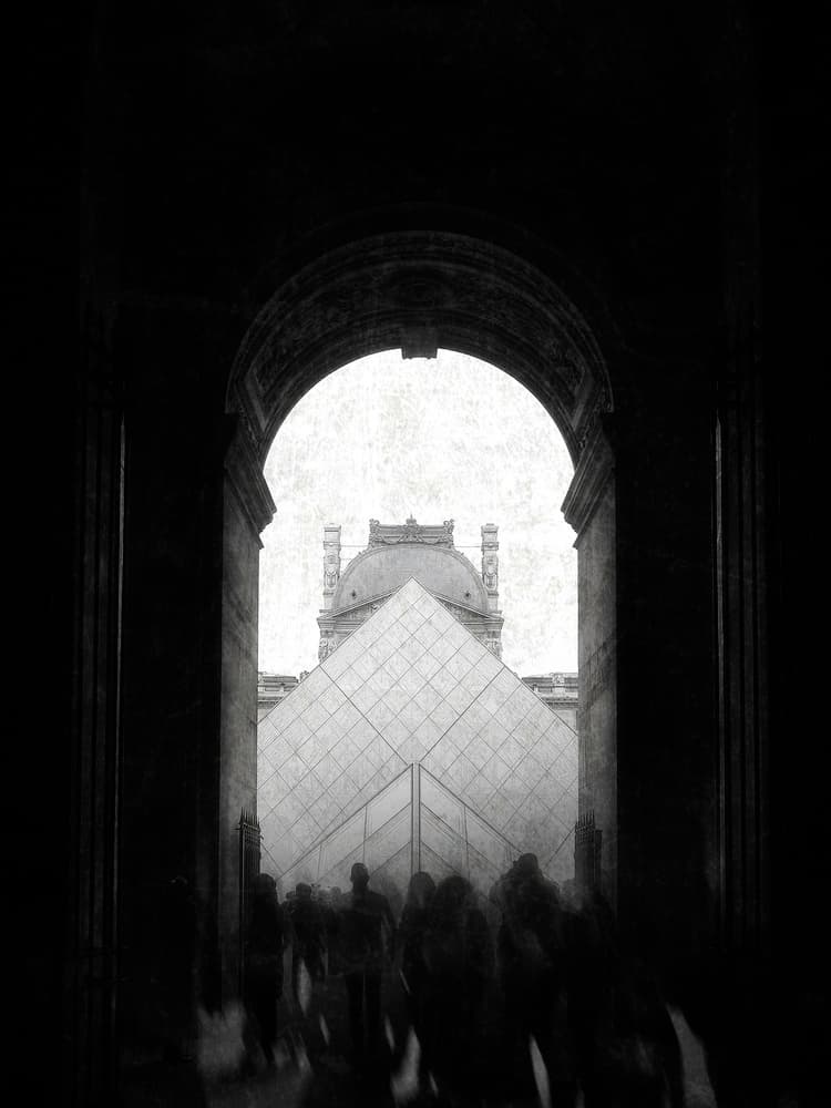 Louvre Pyramid Archway by Mozart Chan — canvas wall art