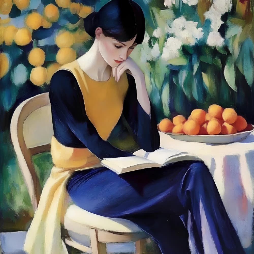 Peaceful Garden Reading by Avanesova Elena — canvas wall art