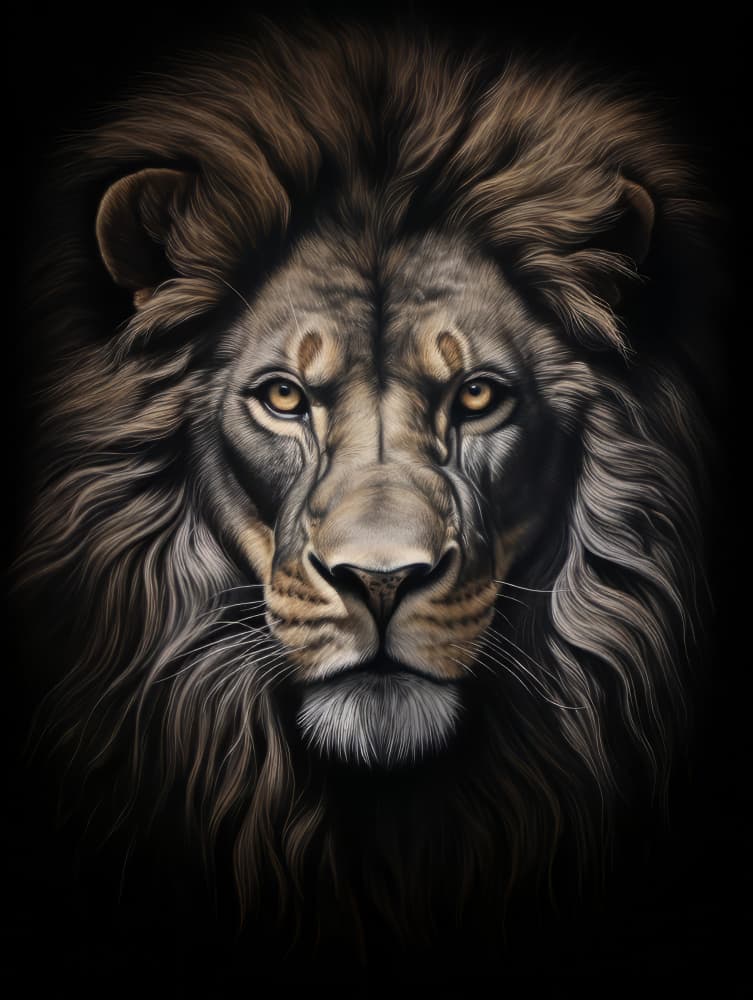 Majestic Lion's Gaze by Bilge Paksoylu — canvas wall art