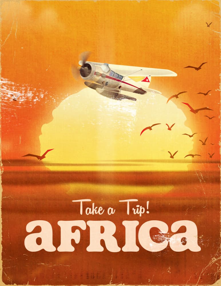 Africa Sunset Flight by Nicholas — canvas wall art