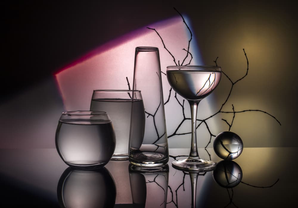 Colored Glass Still Life by Evgeniy Popov — canvas wall art