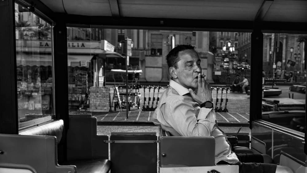Pensive Man City View by Rosario Leonardi — canvas wall art