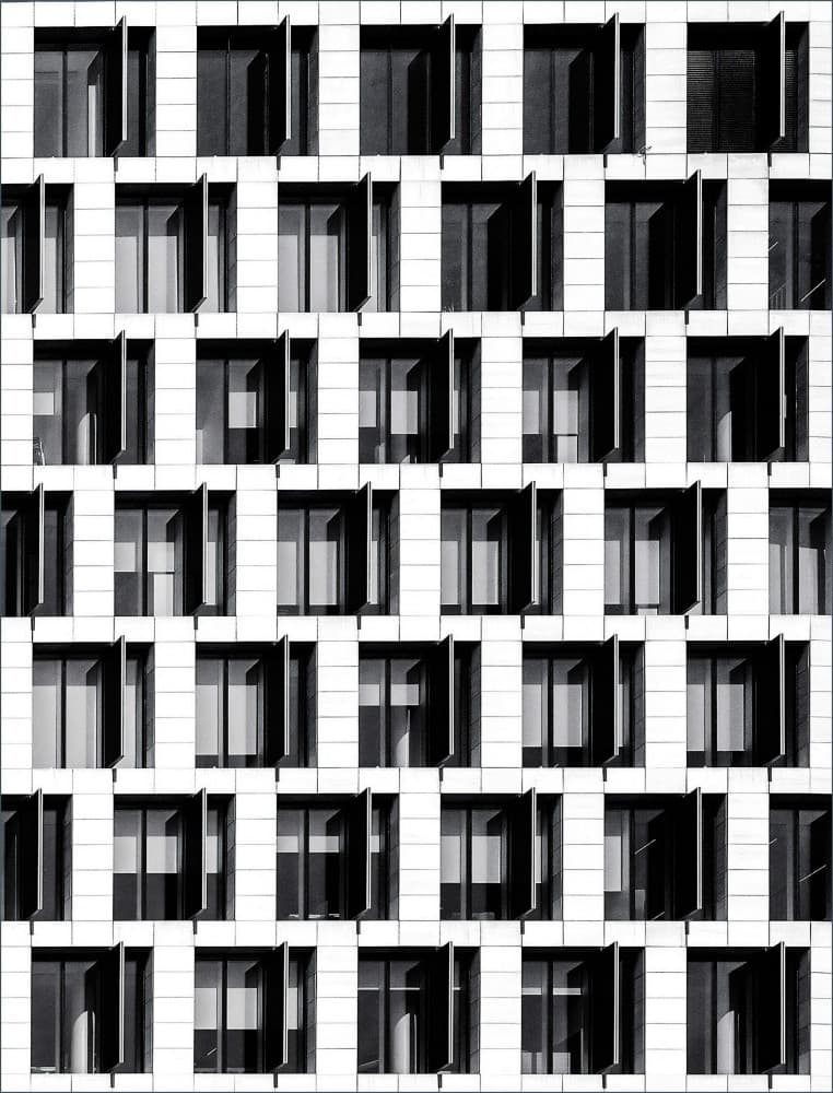 Urban Window Pattern by Jef Van den Houte — canvas wall art