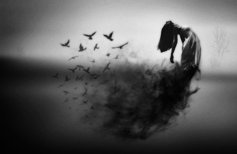 Woman Spirit And Birds by Hari Sulistiawan — canvas wall art