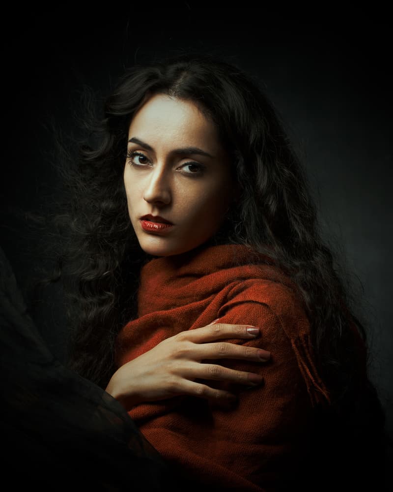 Pensive Woman Portrait by Mehdi Mokhtari — canvas wall art