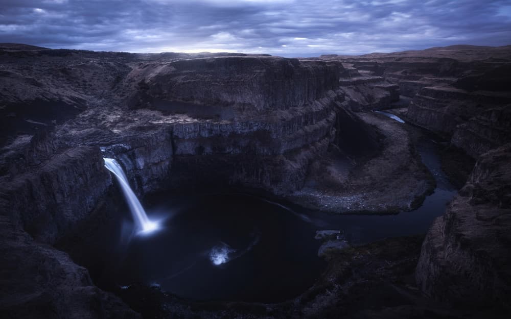Dramatic Canyon Waterfall by Daniel Gastager — canvas wall art