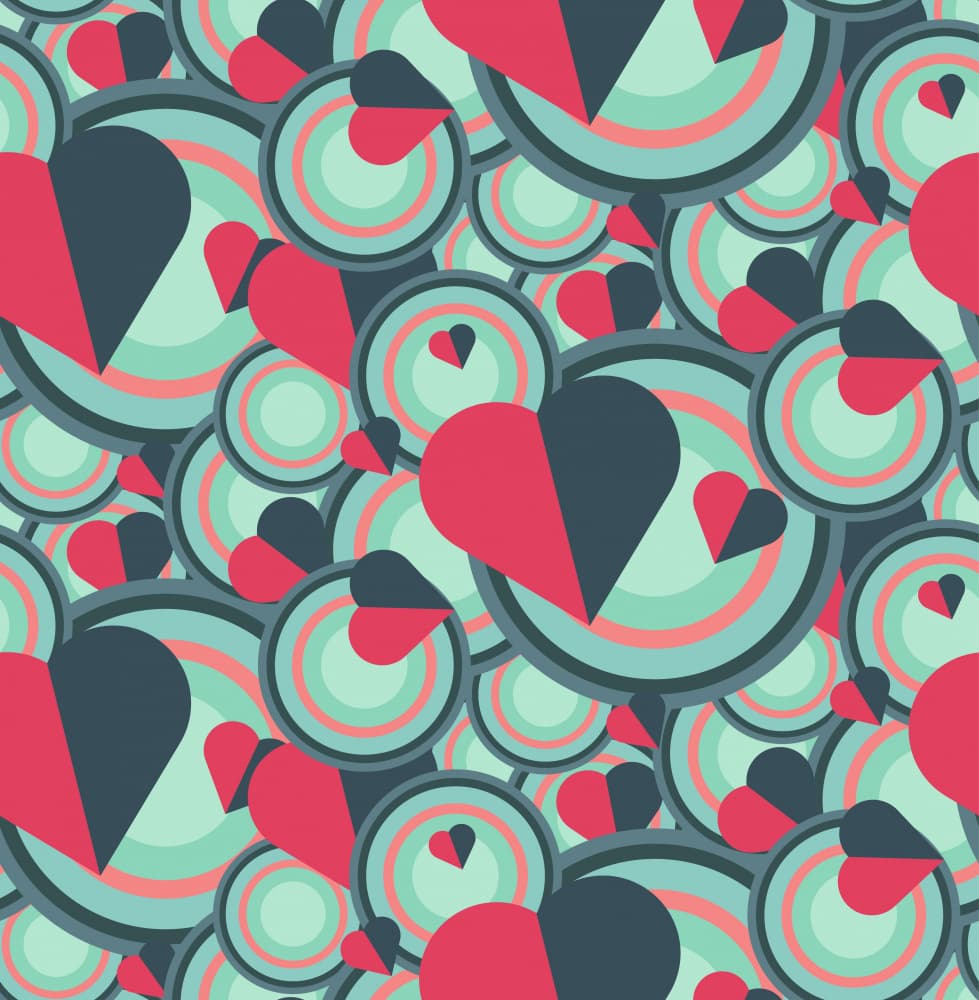 Geometric Heart Pattern by Marika Barsrsind β canvas wall art
