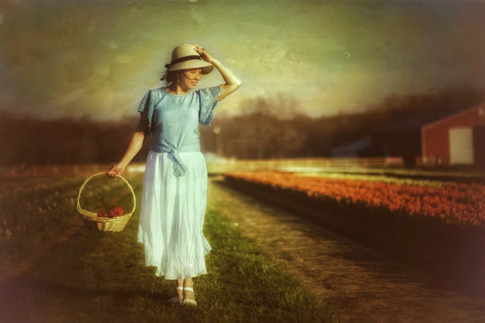 Woman Countryside Path by Jeff Wang — canvas wall art
