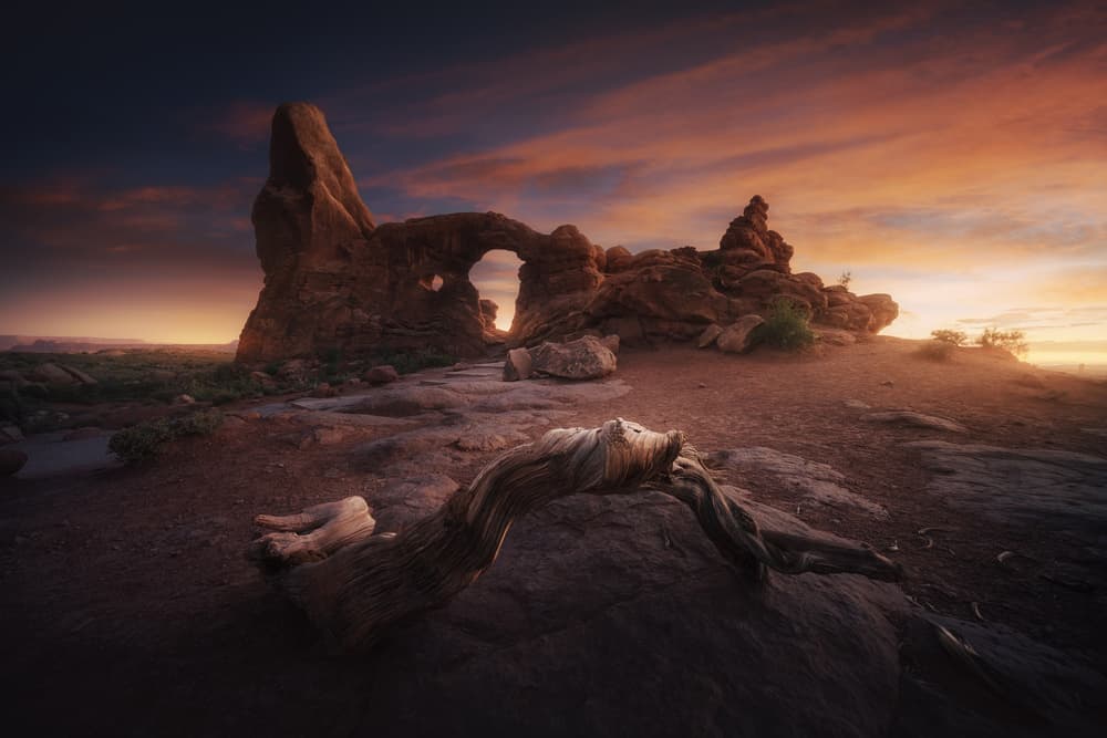 Majestic Desert Arch Sunset by Juan Pablo de Miguel — canvas wall art