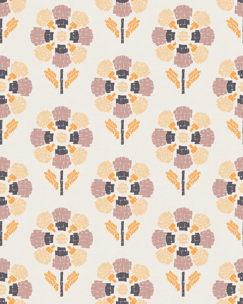 Folk Floral Pattern by Alexandra Weise — canvas wall art