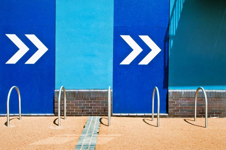 Blue Wall Directions by Linda Wride — canvas wall art