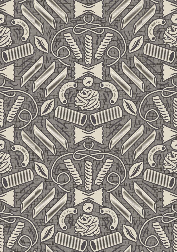 Vintage Pasta Pattern by Alexandra Weise — canvas wall art