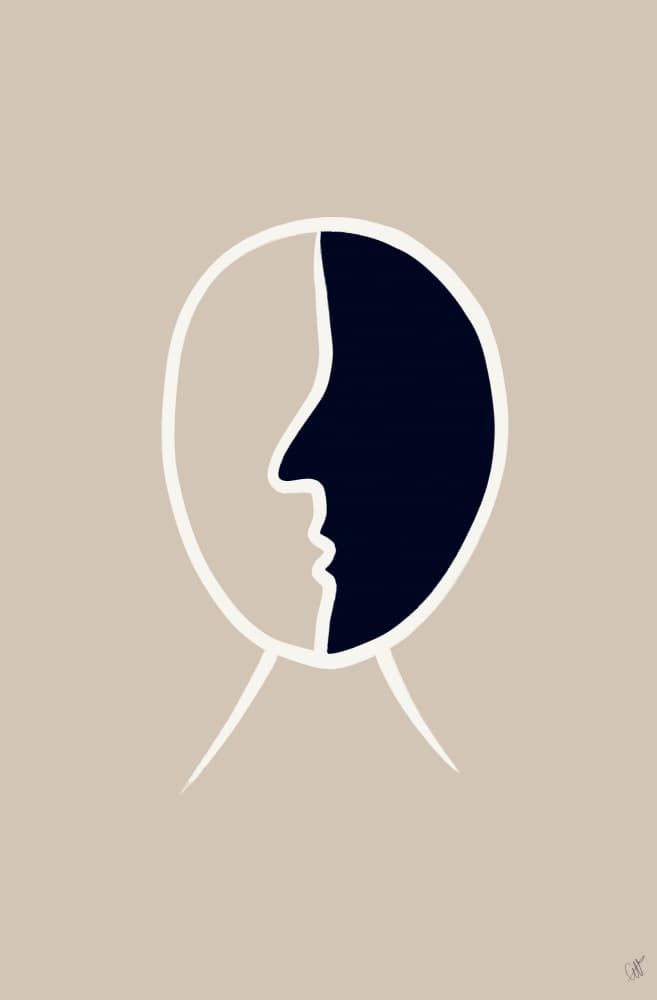 Minimal Profile Face by Anne-Marie Volfova — canvas wall art