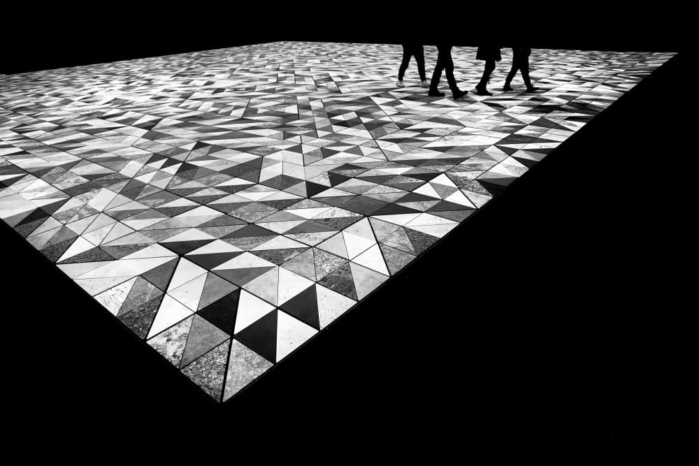 Footsteps on Geometry by Damijan Sedevcic — canvas wall art