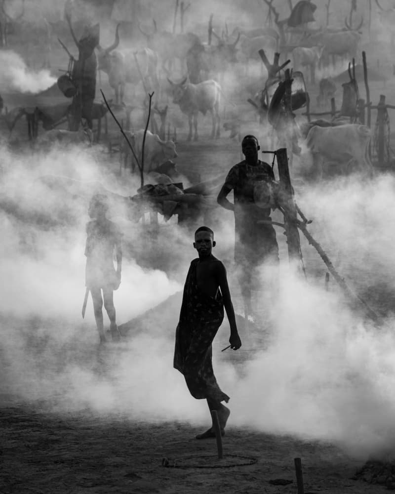 African Herders in Smoke by Max Vere-Hodge — canvas wall art