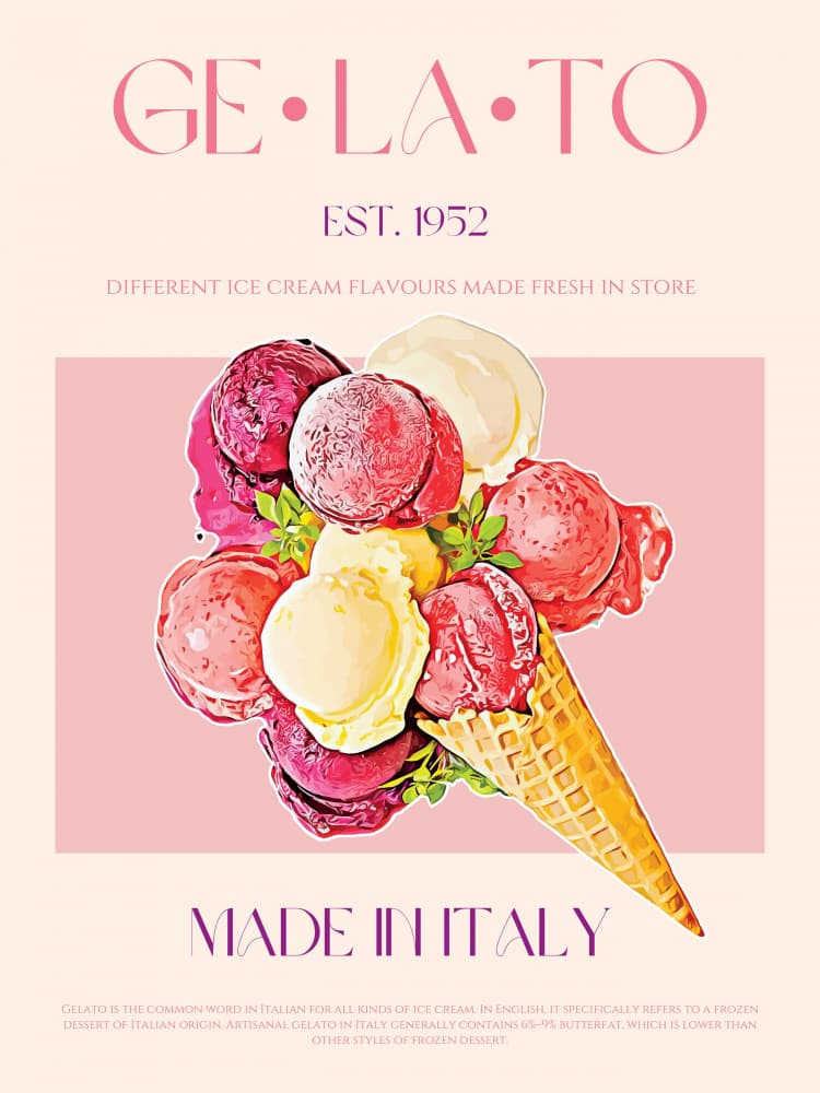 Colorful Italian Gelato by Nazma Khokhar — canvas wall art