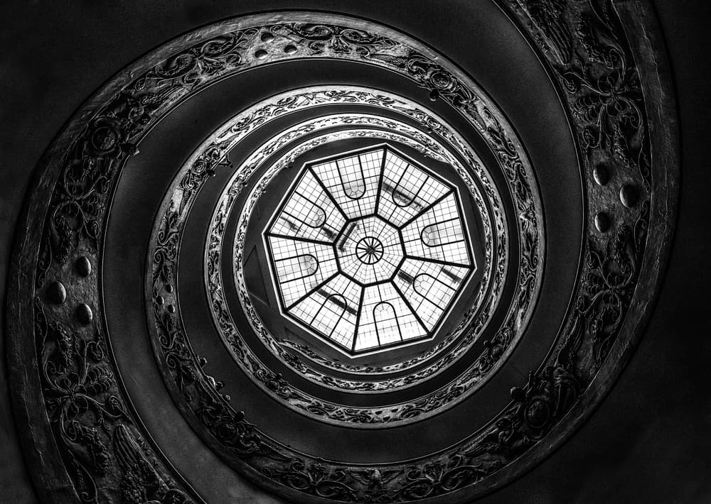 Grand Spiral Staircase Dome by Rana Jabeen — canvas wall art