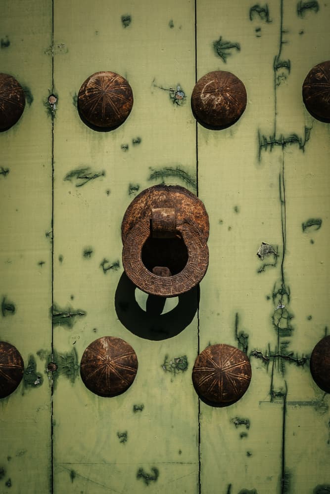 Rustic Green Door Knocker by Aimee Giles — canvas wall art