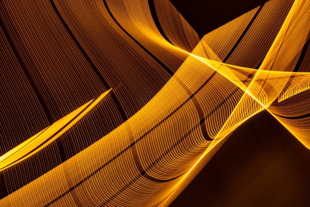 Flowing Golden Lines by Franco Tessarolo — canvas wall art