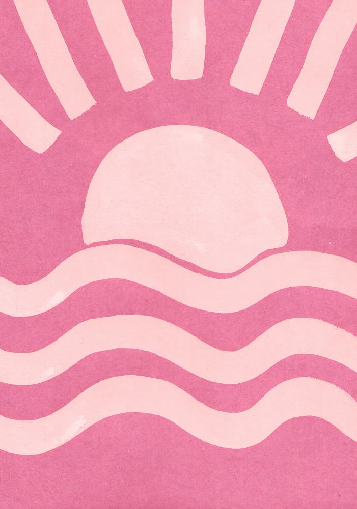 Pink Sunset Waves by Santhosh ch — canvas wall art