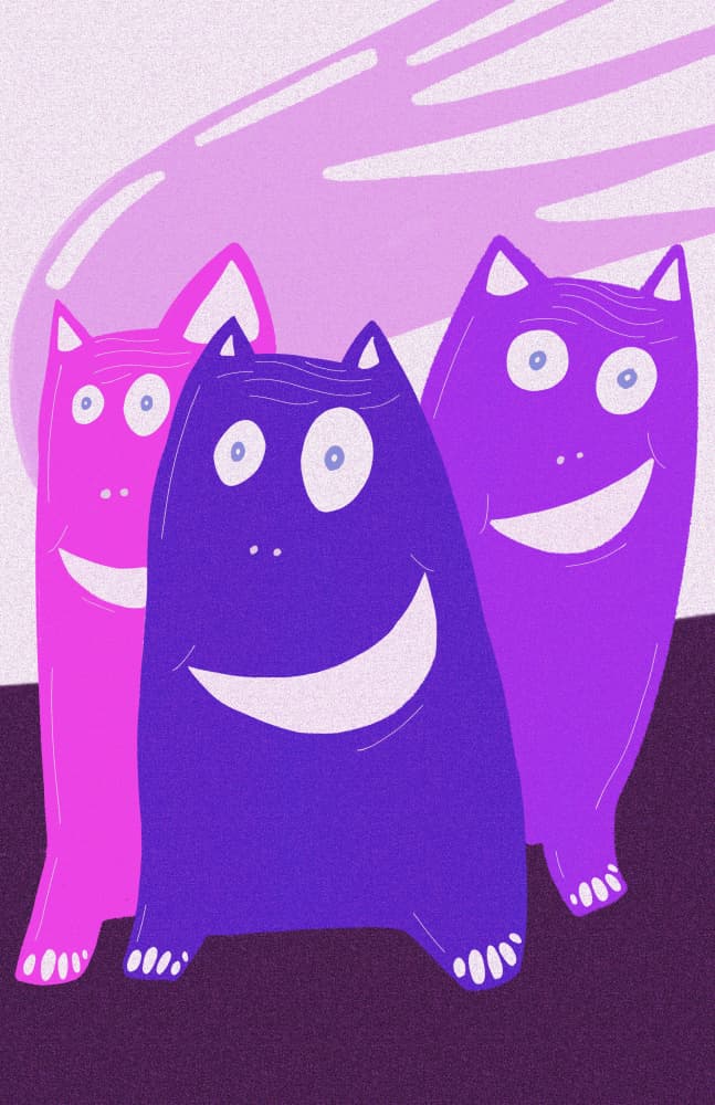 Colorful Smiling Monsters by Elli’s illustrations — canvas wall art