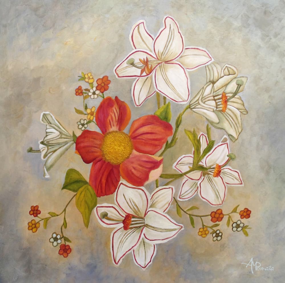 Elegant White Lilies by Angeles M. Pomata — canvas wall art
