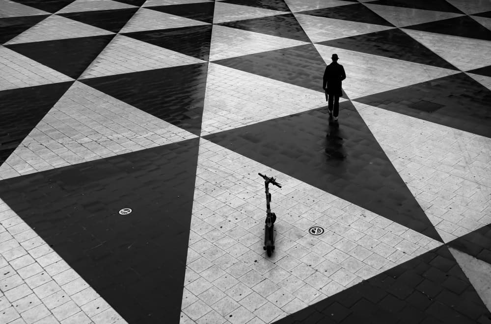 Geometric City Stroll by Karim Al Thahaby — canvas wall art