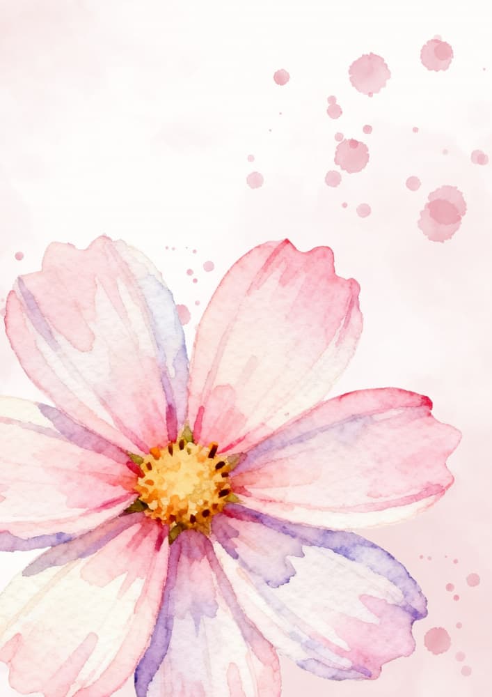 Pink Watercolor Cosmos by Saskia Michele — canvas wall art